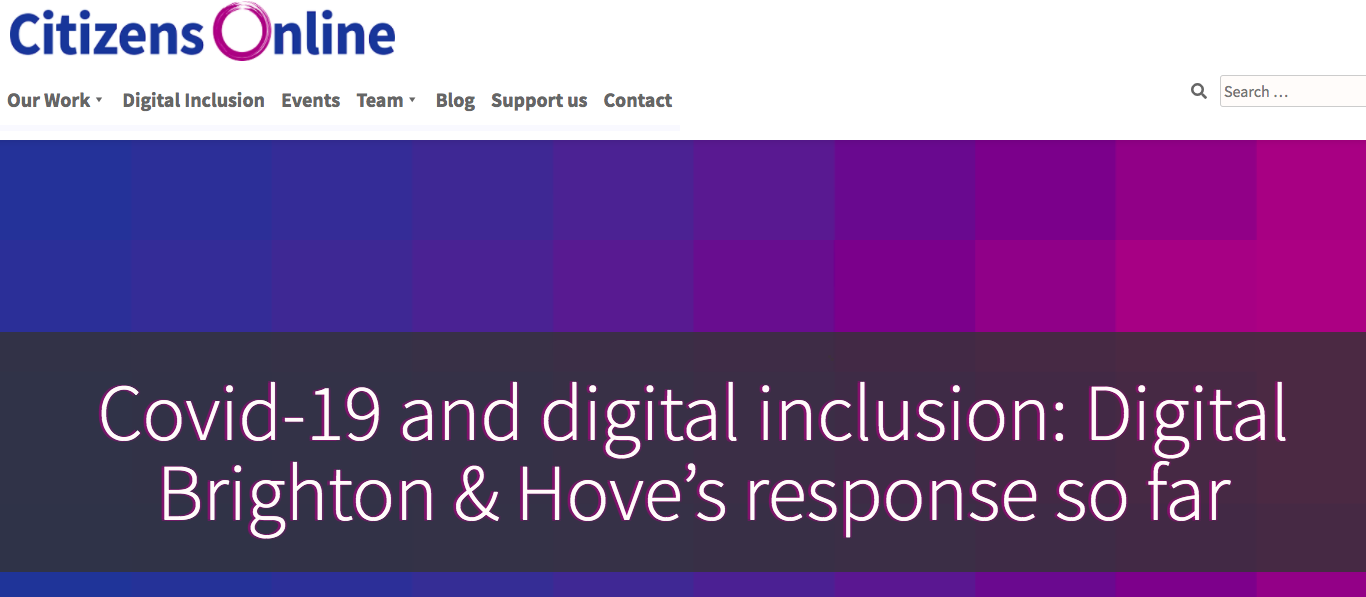 Digital Connections and Inclusion in Brighton and Hove: A response to the COVID pandemic
