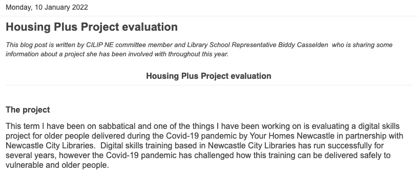Housing Plus Project Evaluation