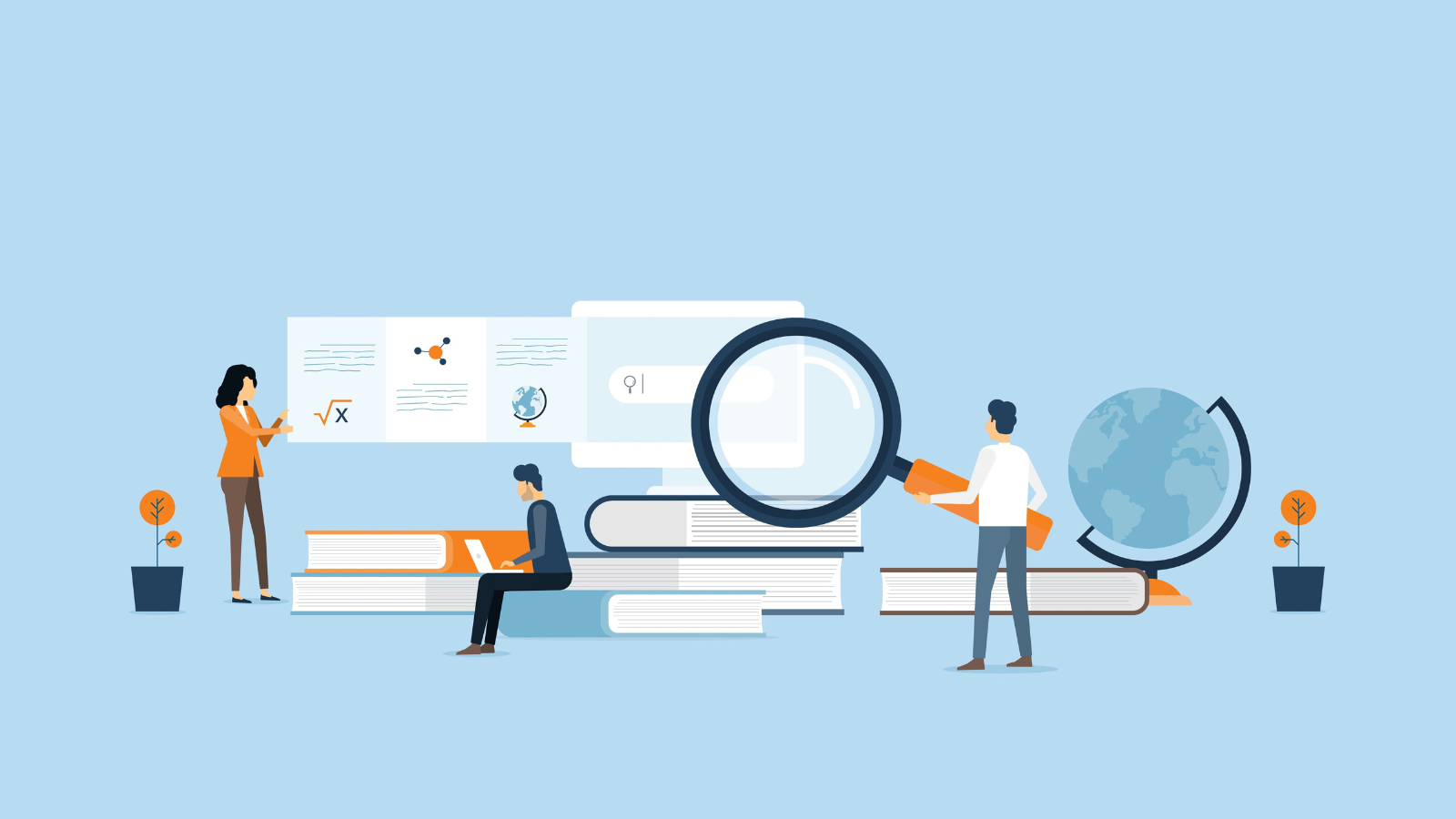 technology business research and learning and people business team working concept