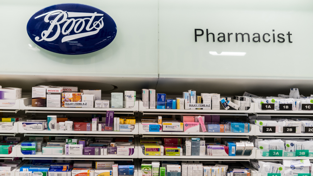 Boots Pharmacy counter