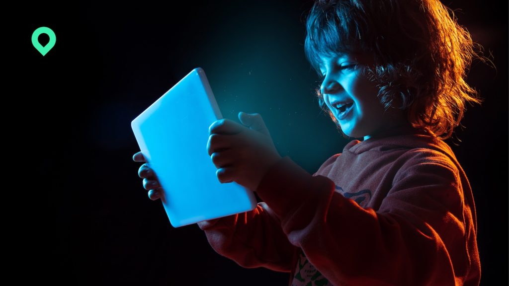 child on tablet